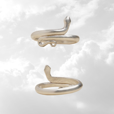 Snake Ring Sarpa Sutra srebro (Rozmiar S)