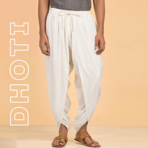 Dhoti - Undyed Organic Cotton Off-White - Pants