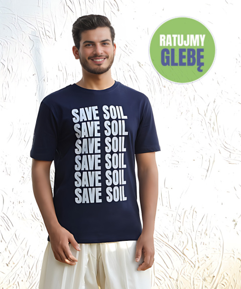 Koszulka SAVE SOIL Navy Blue ISHA UNISEX