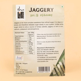 Czysty i naturalny Jaggery. Świetna alternatywa dla białego cukru. Bez substancji chemicznych. (500 g)